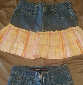 Girls Jean Bundle. Jean Shorts and Skirt